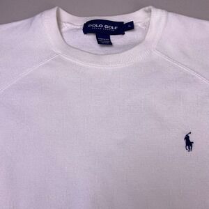 90s Y2K Polo Golf Ralph Lauren Sweater L Mens Pullover Eagle Creek White USA